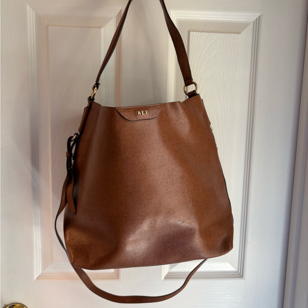 Ralph Lauren Chestnut Brown Leather Shoulder Hobo